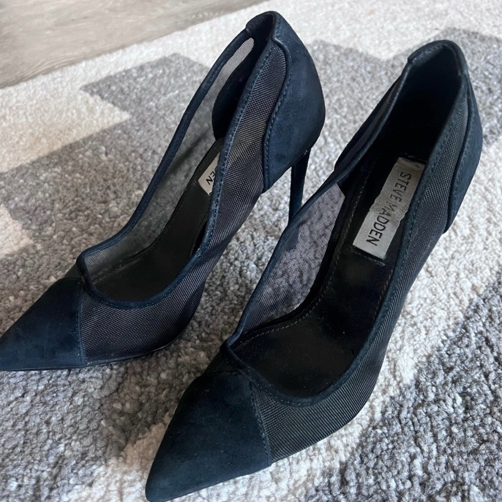 Steve Madden Black Mesh Heels